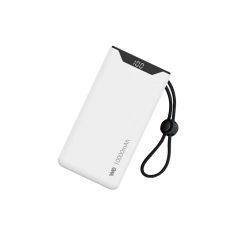 Batterie de secours WE - Power Bank, 10 000 mAh, couleur BLANC 1 port USB-A +1 port USB-C / 18W Charge rapide
