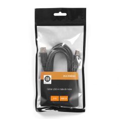 Câble USB 2.0 A mâle/mâle 1.80m câble noir vendu en SACHET