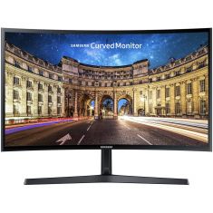 ECRAN 24'' SAMSUNG LC24F396FHR NOIR FHD VA - 4 ms - 250 cd/m² 3000:1 - VGA HDMI Casque - 60Hz Incurvé Pied simple
