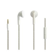 Ecouteurs avec micro ARGENT cable nylon - 1.20m avec microphone
