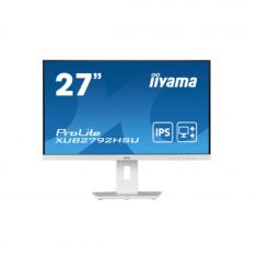 Ecran IIYAMA 27" Blanc dalle IPS 4ms ULTRA FIN 1920x1080 16:9 250 cd/m² 4ms 1xHDMI  1xDP 2xUSB 1xVGA HP 2x2W Pied réglable hauteur 15cm Pivot  XUB2792HSU-W5