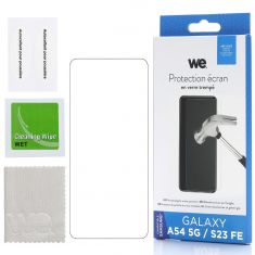 Verre trempé : Protection écran - dureté 9H (9 fois plus résistant) - anti-rayures - anti-bulles d'air - ultra-résistant - compatible pour A54 5G / S23 FE