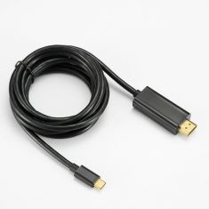 Câble USB-C vers HDMI mâle/mâle compatible avec appareils en USB-C 3.1 et alt DP" mode connecteurs or - 2m - noir"