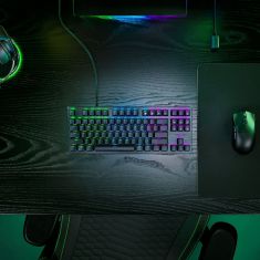 RAZER Huntsman V3 X Tenkeyless - Clavier jeu AZERTY Switches Optiques Analogiques - Mode déclenchement rapide - 4 touches multimedias - Touches en PBT