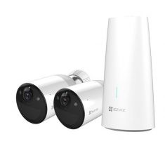EZVIZ Pack 2 Camera Wifi + Station Duo Pack BC1-B2 Batterie 12900mAH IP66 Balayage progressif 2MP Micro détection de mouv.Sirene CS-BC1-B2