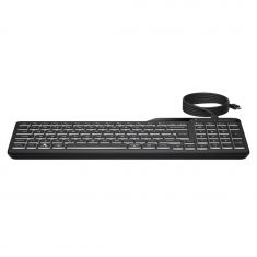 HP-C HP 405 Noir - Clavier filaire - Design plat avec pavé numérique complet, USB-C, Multi-OS, rétroéclairé et silencieux - STB