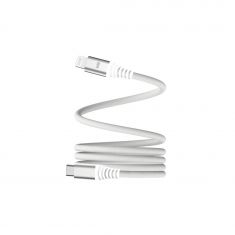 câble USB-C/Lightning magnétique, USB2,0 - 9V/3A/27W, 1mètre blanc