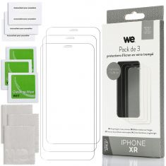 WE PACK 3 verres trempés IPHONE XR: 3 Protection écran - anti-rayures - anti-bulles d'air - ultra-résistant - dureté 9H Glass