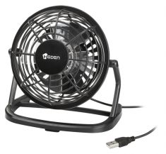 Mini ventilateur en USB, Noir diametre 13cm en plastique noir
