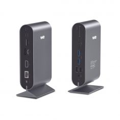 Station d'accueil WE USB-C 17 ports avec adaptateur secteur 12V/3A, 4*USB-C, 2*HDMI, DP, VGA, 4*USB, lec de carte SD/Micro SD, jack audio, RJ45 1000Mbps. 