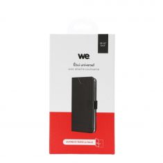WE Etui de protection UNIVERSEL AUTOCOLLANT - XL - 5.8'' à 6.5 Noir:Attache coulissante pour accès caméra - fermeture magnétique - anti-chocs fonction support"