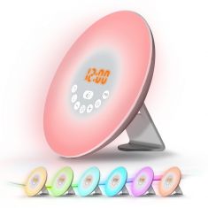 Réveil lumineux WE 2W radio FM, lampe de chevet, simul de lever/coucher de soleil