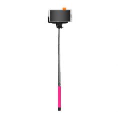 ***Perche à selfie Bluetooth fushia - jusqu'à 1m avec bouton déclencheur sur manche compatible Android 3.0 et IOS4.0