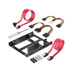 Adaptateur HEDEN pr 2 disques durs ssd / hdd 2.5' en baie 3.5' full set, en sachet