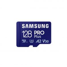 CARTE MEMOIRE SAMSUNG 128G MICRO SD PRO PLUS 2023 avec adaptateur SD 4K classe 10 Lecture 180 Mo/s Ecriture 130 Mo/s MB-MD128SA/EU