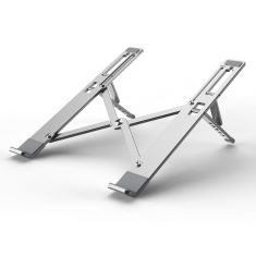 Support PC WE pliable tout en Alu jusqu'à 15.6'' PC/Macbook/Tablette 5 hauteurs reglables, antidérapant Housse de transport inclus
