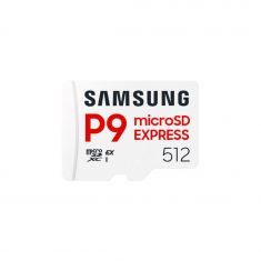 Carte mémoire Samsung 512G Micro SDXC P9 express classe U3 V30 A1 PCIe Gen3.0x1 NVMe 1.3  Lecture SD Express 800 Mo/s  UHS-I 90 Mo/s 6 Prot intégré MB-MK512T/WW