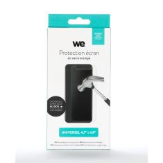 WE Verre trempé UNIVERSEL 4.7 à 4.9: Protection écran - anti-rayures - anti-bulles d'air - ultra-résistant - dureté 9H Glass"