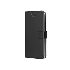 WE Etui de protection UNIVERSEL AUTOCOLLANT - L - 5.2 à 5.8 Noir:Attache coulissante pour accès caméra - fermeture magnétique - anti-chocs fonction support