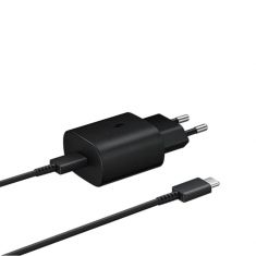 CHARGEUR SECTEUR RAPIDE 25W Port USB Type-C - COULEUR : Noir Sans câble. SAMSUNG EP-TA800NBEGEU