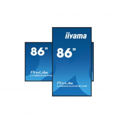 IIYAMA LFD 86" dalle IPS 24/7 3840x2160 1xDVI 1xVGA 3xHDMI 2xHP 1xDP 2xUSB 1xMini jack 500cd/m² Paysage/port 8ms Media Player VESA 600x400 LH8654UHS-B1AG