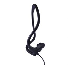 Ecouteurs sport filaire Noir Arceau tour de cou toucher doux Microphone intégré bouton on off