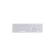 Clavier sans fil Bluetooth MacOS , connexion multidispositifs, Batterie rechargeable intégrée,  aspect Alu, blanc argenté
