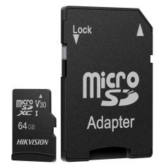 CARTE MEMOIRE HIKVISION M-SD 64G MICRO SDHC - SERIE C1 AVEC ADAPTATEUR  92MB/s 30MB/s Class 10