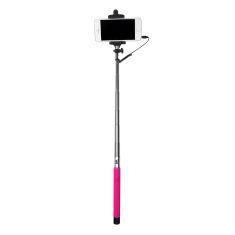 ***Bras Selfie fushia longueur: 22.5 à 100.5cm compatible IOS 4.0 / Android 3.0 Connexion port Jack / bouton phot
