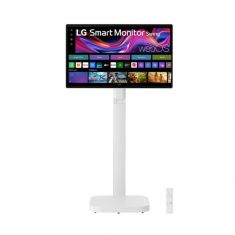 ECRAN LG 32" Blanc IPS 16:9 5ms 3840x2160 60Hz 350cd/m2 HDMI USB-C Haut parleurs Webcam Ecran réglable inclinaison rotatif pivot réglab haut