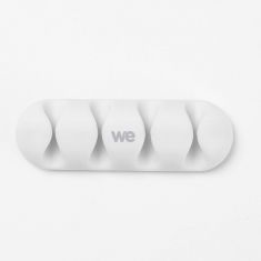 WE Organisateur de câbles pour bureau ou voiture - 4 emplacements x 2pcs - en silicone - coloris blanc