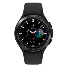 SAMSUNG Galaxy Watch4 Classic 46M Bluetooth Noir Acier Bracelet silicone OS Google Electro cardiogramme pression sanguine Design urbain SM-R890NZKAXEF DAS 0,964