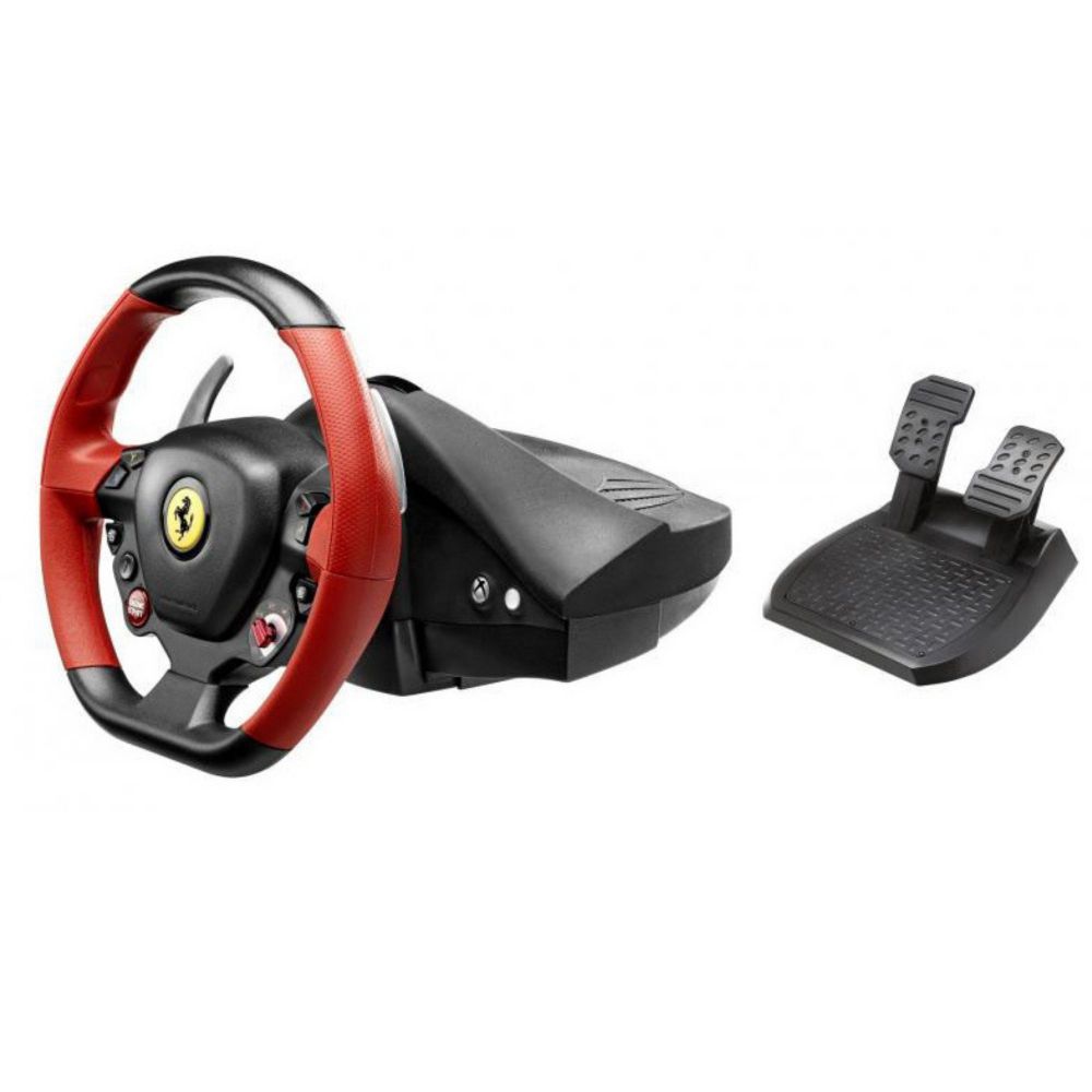 THRUSTMASTER Ferrari 458 Spider Volant 28cm texture gomme Boite se-  quentielle 9boutons d'action 1D-pad 8 directions + pédalier Xbox One