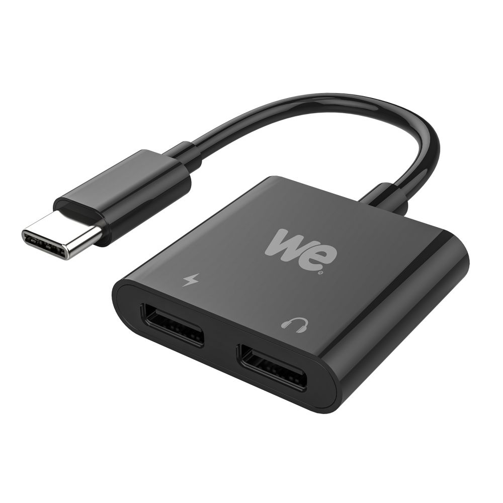 WE Adaptateur USB C vers USB C x2, adaptateur 2 en 1 charge et audio  spécialement conçu pour appareils en USB C