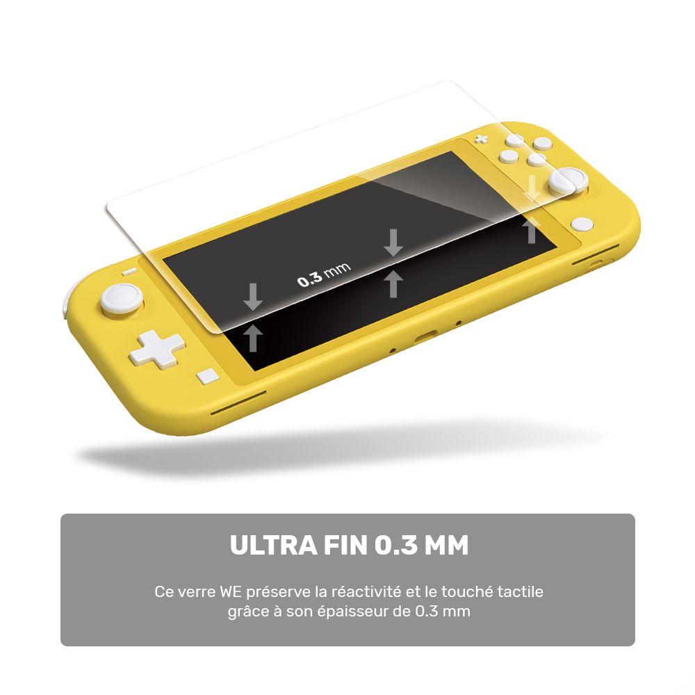 Protection d'écran Nintendo Switch Lite en verre trempé 9H - anti-rayures  Transparent - avec kit de nettoyage