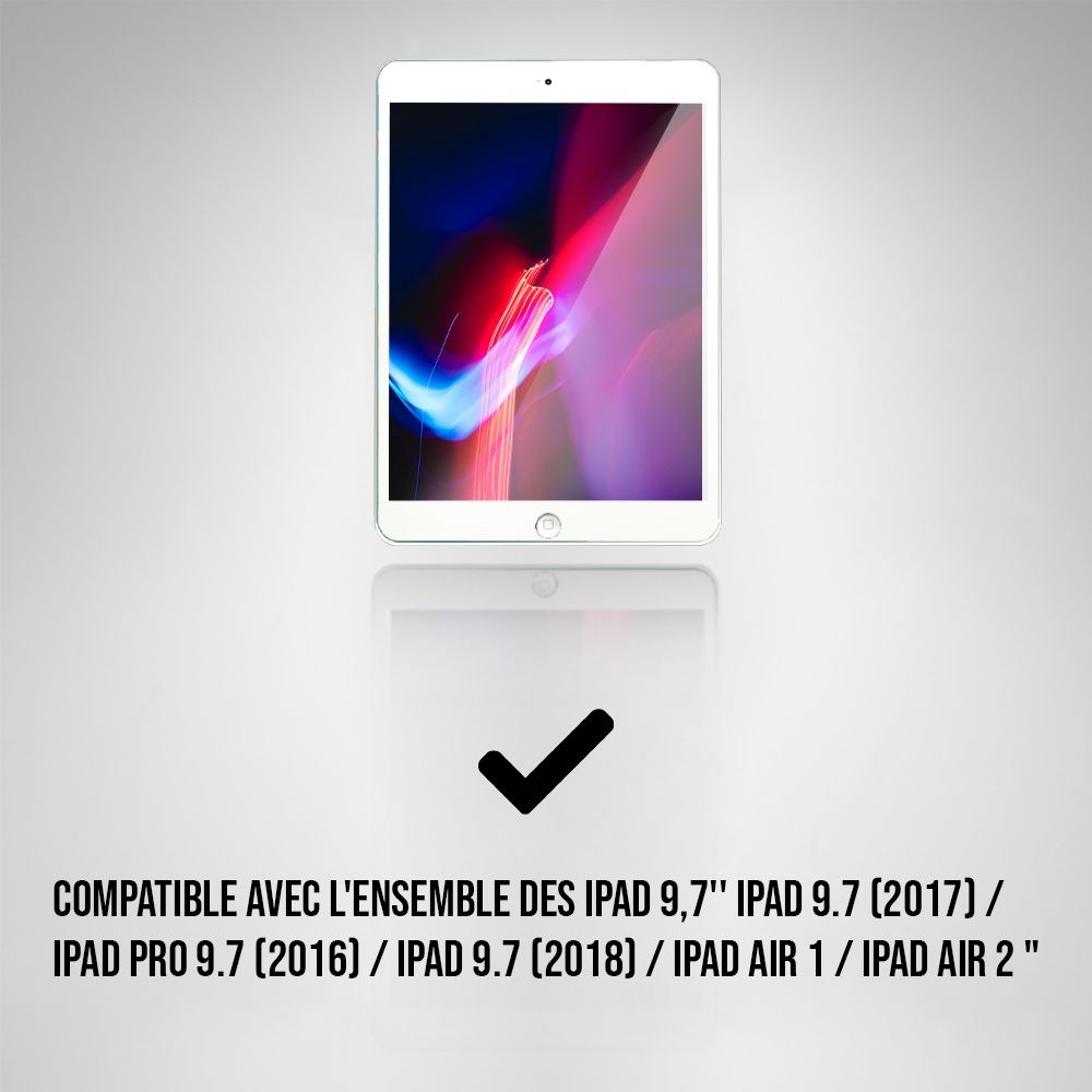 Protection d'écran iPad 9.7'' (2016 2017, 2018), iPad AIR 1 & 2 Conception  en verre trempé anti-rayures, anti-reflets