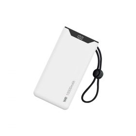 Batterie de secours WE - Power Bank, 10 000 mAh, couleur BLANC 1 port USB-A +1 port USB-C / 18W Charge rapide