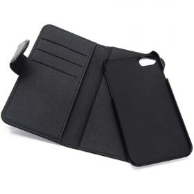 Etui folio CLASSIQUE Noir: Avec fenêtre - anti-chocs - léger - ultra-fin - fonction support - accès caméra - compatible pour iPhone 6 / 7 / 8 / SE 2020
