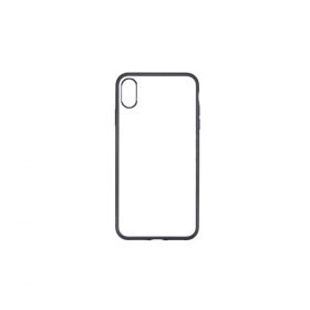 Coque de protection RUBBER : Dos transparent - contour mat colorés - boutons colorés - anti-chocs - antidérapant - semi-rigide - compatible pour iPhone XS