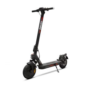 Trottinette elec DUCATI PRO2 EVO Cadre Magn IPX4  moteur 350W brushless  Pneu 10'' Frein électro 16.7kg Batt 36V/10.4Ah 374W Ecran Full suspension Clignotants