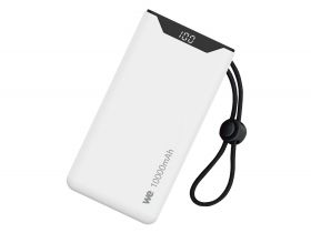 Batterie de secours WE, Power Bank, 10 000 mAh, couleur BLANC 1 port USB-A +1 port USB-C / 18W Charge rapide